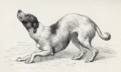 Chien dans un état d